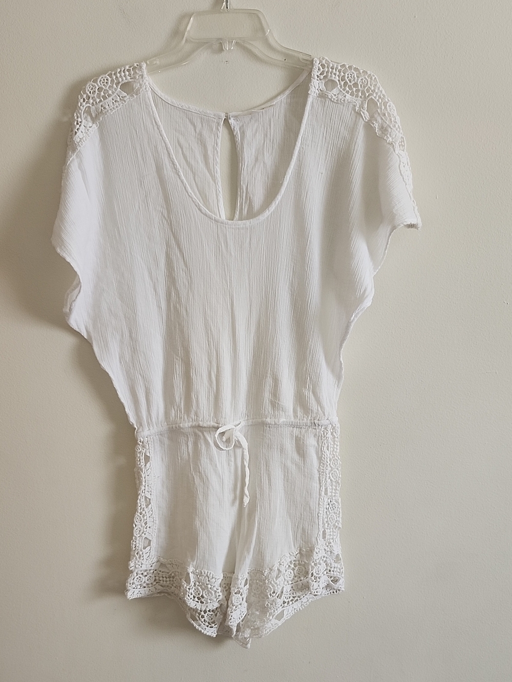 La blanca White Rhomper Beach Vacation Swim Cover Up Resortwear
